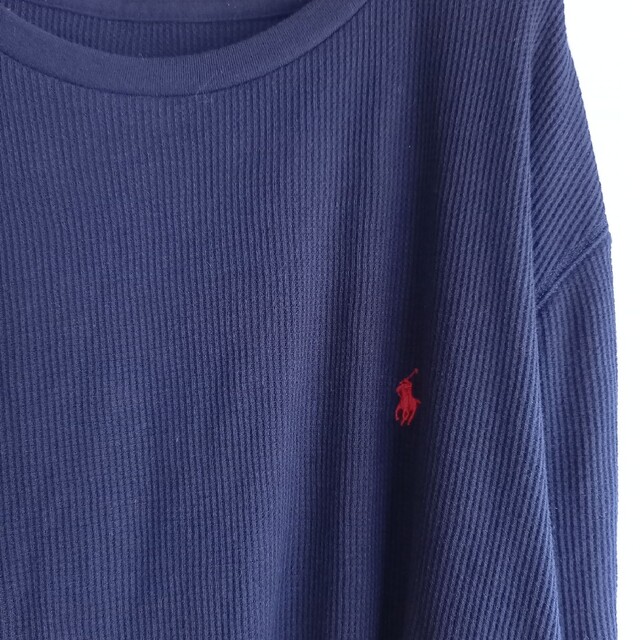 POLO RALPH LAUREN(ポロラルフローレン)のポロラルフローレン　サーマル　ロングTシャツ　ワッフル　刺繍ロゴ　ネイビー メンズのトップス(Tシャツ/カットソー(七分/長袖))の商品写真