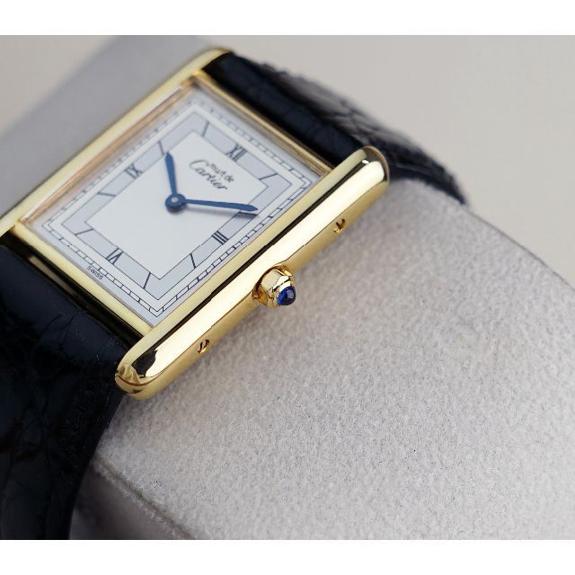 美品 カルティエ マスト タンク シルバー文字盤 ローマン LM Cartier