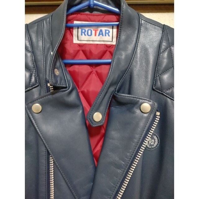 ROTAR(ローター)のROTAR  レザー  ライダース  Ｓ ネイビー メンズのジャケット/アウター(ライダースジャケット)の商品写真