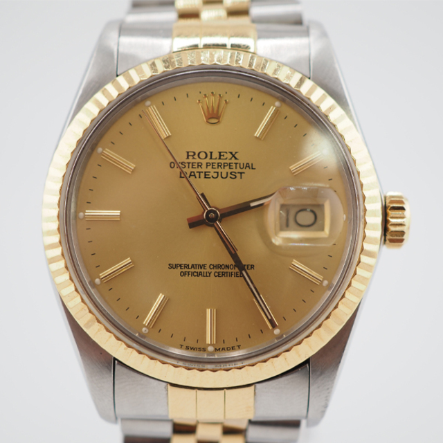 ROLEX - ロレックス ROLEX 腕時計 クロノメーター デイトジャスト 自動巻き  16013 シャンパンゴールド