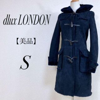 【美品】ディラックスロンドン リアルムートン ダッフルコート ネイビー S
