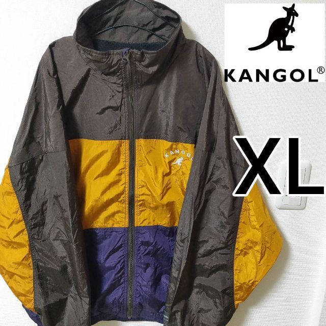 KANGOL トリコロールカラー ナイロンジャケット カンゴール ブルゾン XL