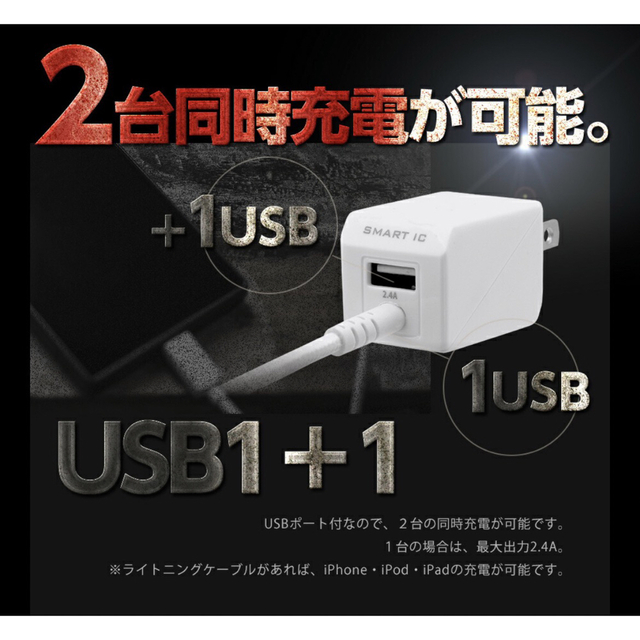 値下げ価格/急速充電・AC充電器一体型 USB Type-Cケーブル　 スマホ/家電/カメラのスマートフォン/携帯電話(バッテリー/充電器)の商品写真