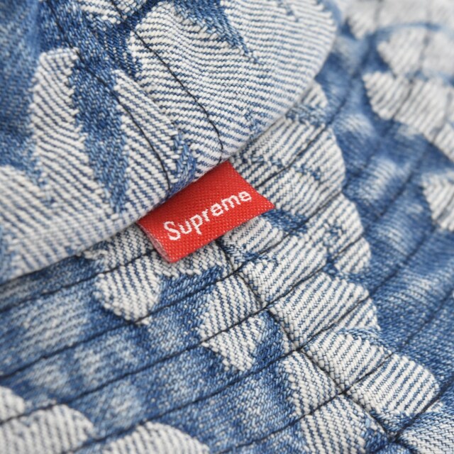 SUPREME シュプリーム 22SS Fat Tip Jacquard Denim Crusher ジャカードデニムクラッシャーバケットハット ブルー57センチブリム幅