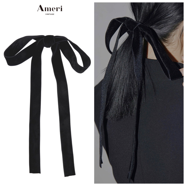 Ameri VINTAGE(アメリヴィンテージ)の【Ameri VINTAGE】VELVET RIBBON HAIR HOOK レディースのヘアアクセサリー(その他)の商品写真