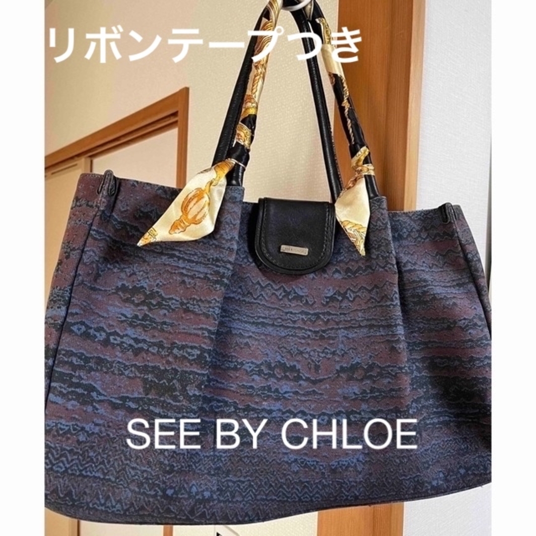 SEE BY CHLOE(シーバイクロエ)のSEE BY CHLOE トートバッグ リボン付き レディースのバッグ(トートバッグ)の商品写真
