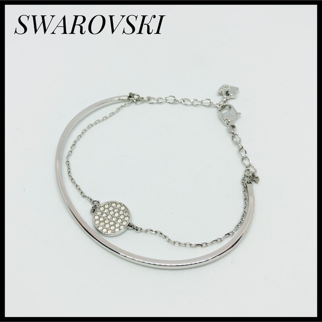 美品✨スワロフスキー SWAROVSKI  バングル　ブレスレット　シルバー