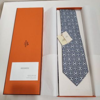 エルメス(Hermes)の未使用　タグ付き　エルメス　H 　ロゴ　ネクタイ　ブルー　LJ79(ネクタイ)