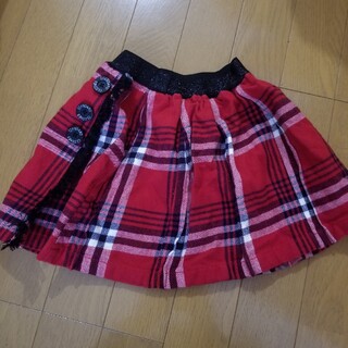 ブリーズ(BREEZE)の【送料込み】BREEZE 赤チェック柄スカート　90cm(スカート)