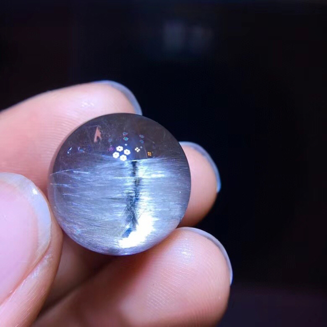 高級】プラチナタイチンルチルクォーツ ルース 18.4mm-