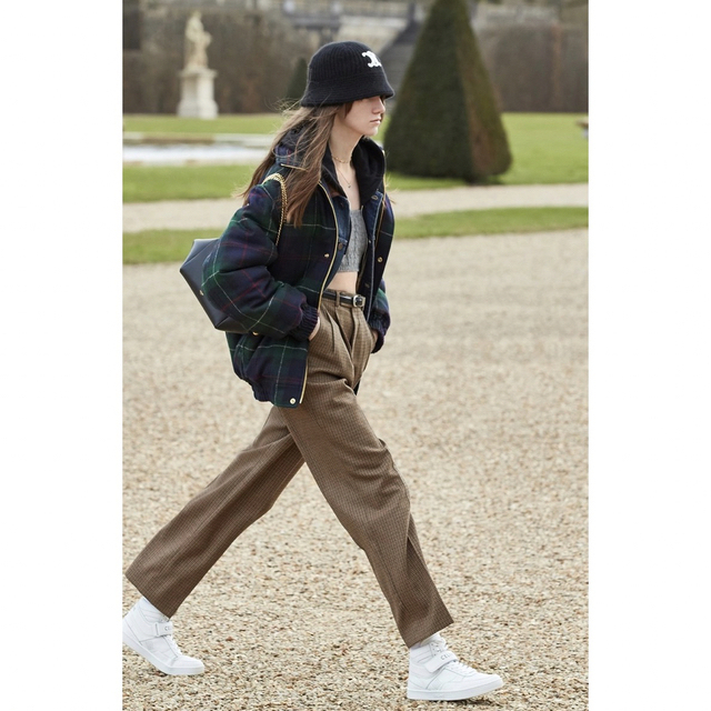 21AW Celine チェック マーガレットパンツ 38 スケートパンツ-
