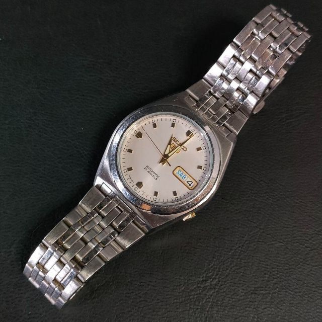 SEIKO - 美品【稼働品】SEIKO5 セイコーファイブ ホワイト 7S26 自動巻