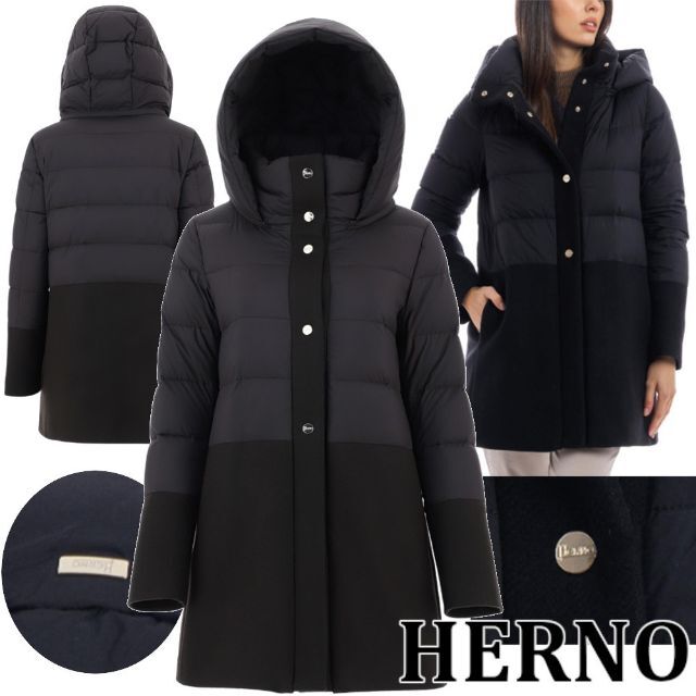 HERNO - HERNO ヘルノ ダウンコート☆ネイビー☆ネイビー♪ 5%OFF