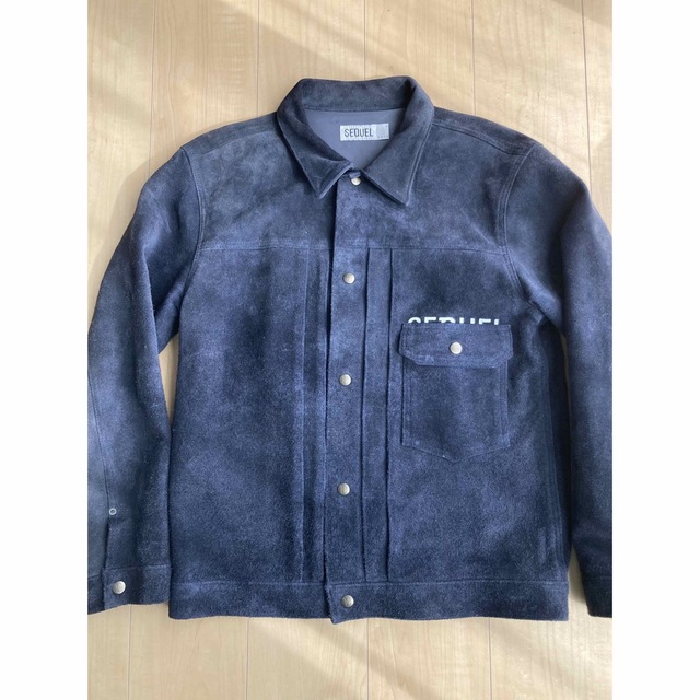 SEQUEL(シークエル)のFRAGMENT × SEQUEL LEATHER JACKET NAVY L メンズのジャケット/アウター(レザージャケット)の商品写真