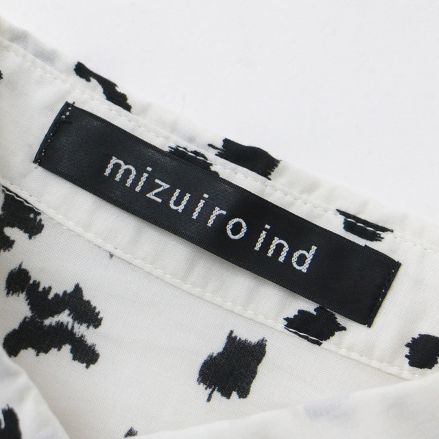 mizuiro ind ミズイロインド シャツ トップス ホワイト ブラック 白 黒