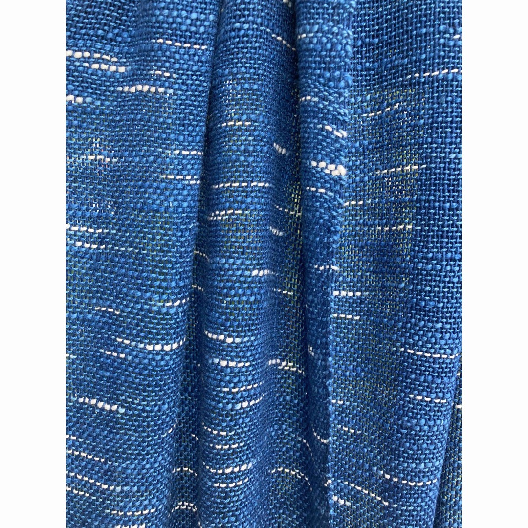 1782 手織りストール　藍染　さをり織り　襤褸　ヴィンテージ　ハンドメイド