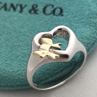 ティファニー(Tiffany & Co.)のTiffany ハートリボン コンビリング(リング(指輪))