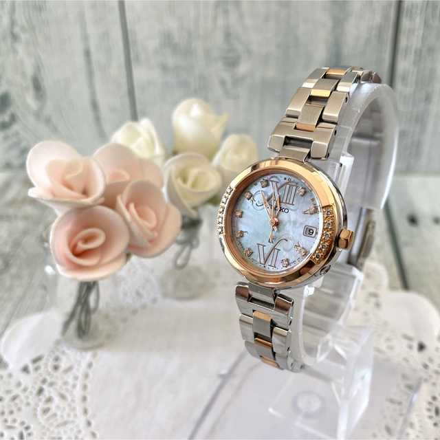 SEIKO ルキア 腕時計 1B22-0AB0 電波ソーラー ダイヤ 【現品限り一斉
