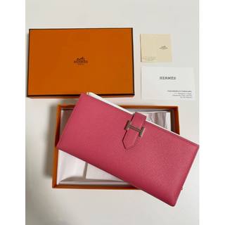 Hermes - エルメス 長財布 ベアンスフレ ピンクの通販|ラクマ