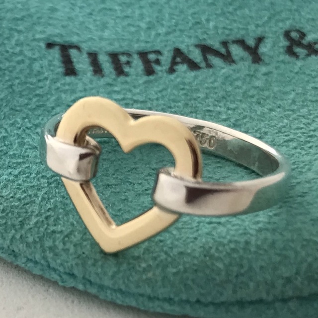 Tiffany ハートコンビリング 7.5号 - リング(指輪)