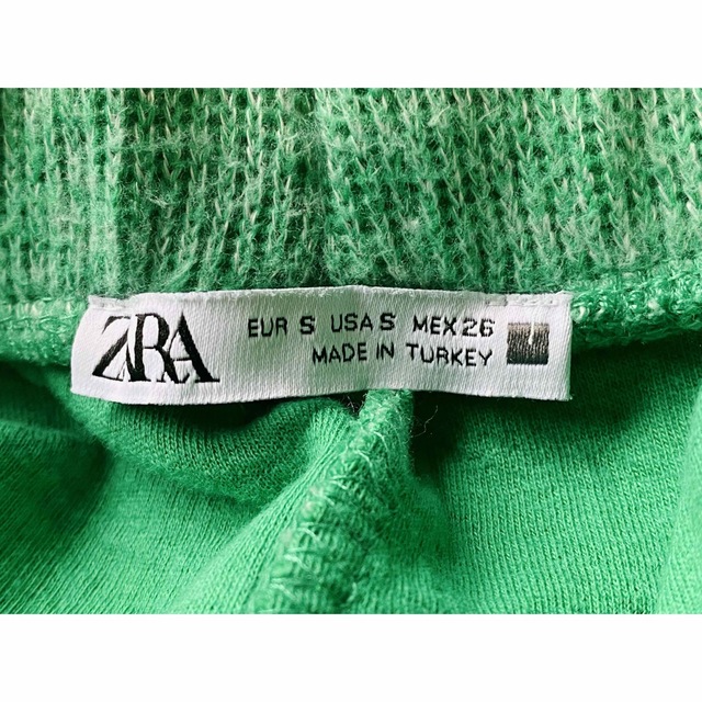 ZARA(ザラ)のなな様専用 美品【ZARA】厚手コットンニットパンツ グリーンS レディースのパンツ(カジュアルパンツ)の商品写真