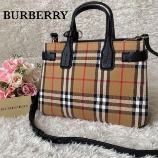 美品・現行モデル】バーバリー メガチェック トートバッグ レザー
