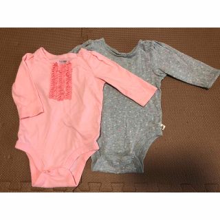 ベビーギャップ(babyGAP)の★●【美品】ベビー　長袖ロンパース　2枚セット　70(肌着/下着)