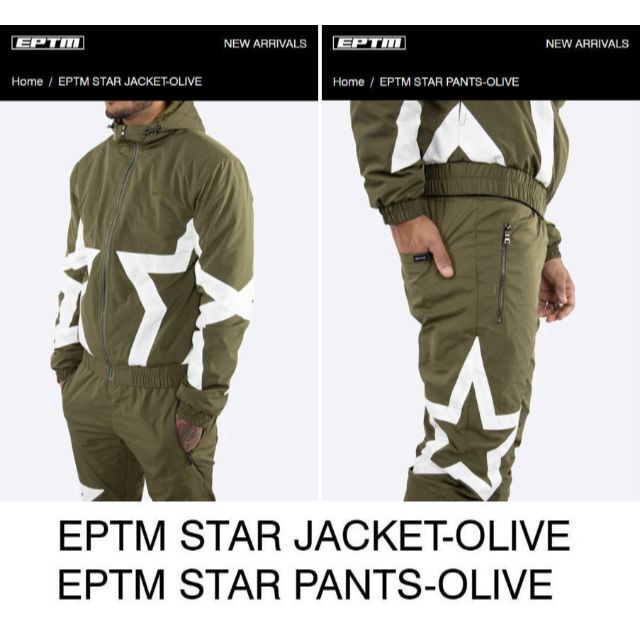 EPTM(エピトミ)の EPTM エピトミ スターナイロンセットアップ オリーブ XL メンズのスーツ(セットアップ)の商品写真