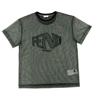 FENDI ロングワンピース ズッカ柄 黒 S相当 長袖 FF 総柄 イタリア製