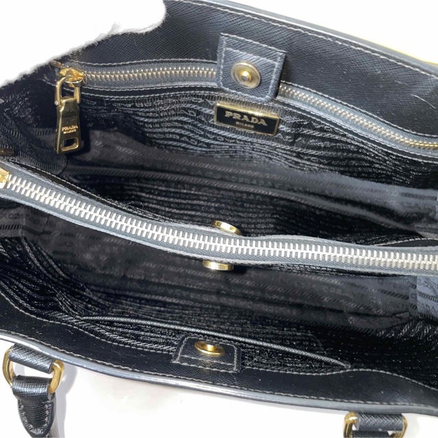 Prada 2way 黒 ガレリア サフィアーノ ハンドバッグ プラダ
