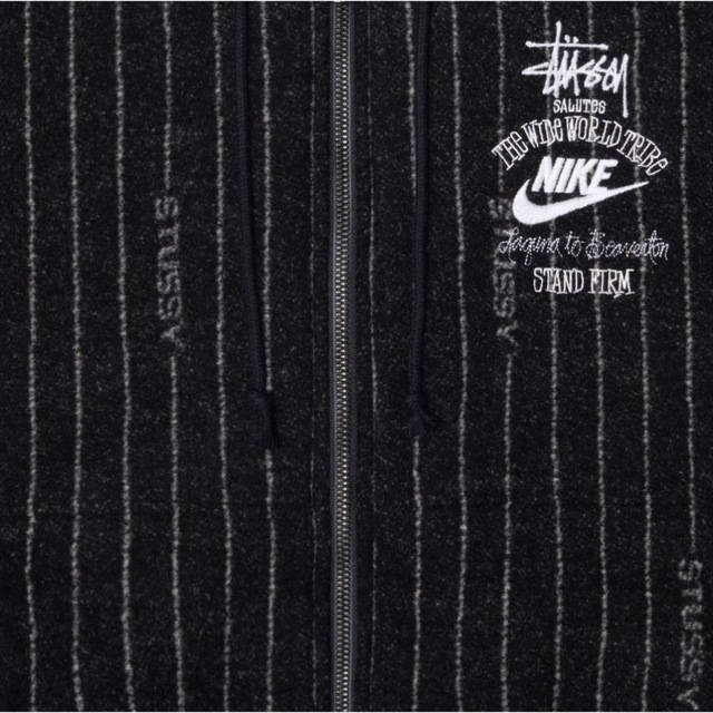 STUSSY & NIKE STRIPE WOOL JACKET BLACK L ジャケット/アウター STUSSY & NIKE STRIPE WOOL JACKET BLACK L ジャケット/アウター