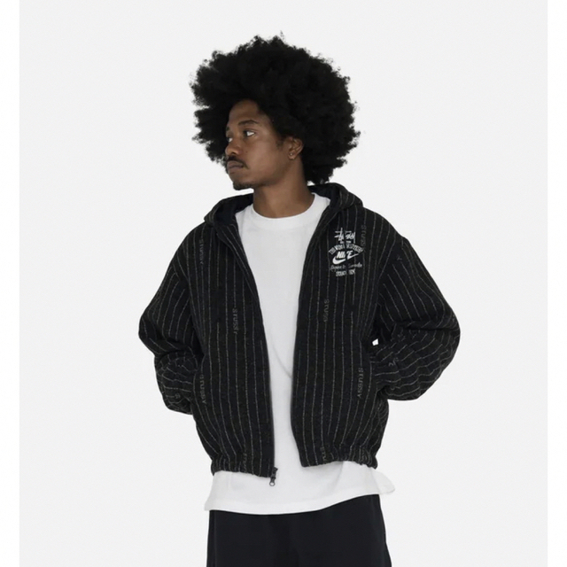 STUSSY(ステューシー)のSTUSSY & NIKE STRIPE WOOL JACKET BLACK L メンズのジャケット/アウター(その他)の商品写真