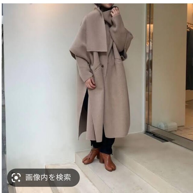 louren 2021aw ダブルフェイスマフラーウールコート 品質は非常に良い