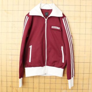 アディダス(adidas)のadidas トレフォイルロゴ ジャージ トップ ボルドー レッド L aw2(ブルゾン)