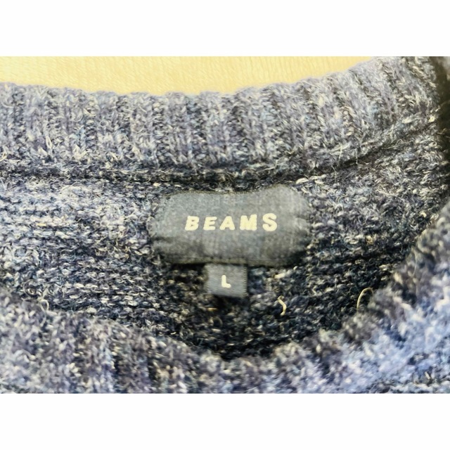 BEAMS(ビームス)のBEAMS / ブルー　シェットランドニット　Lサイズ メンズのトップス(ニット/セーター)の商品写真