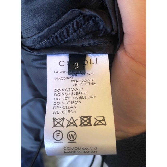 comoli 22AW ダウンジャケット ベスト ブラック サイズ3 美品