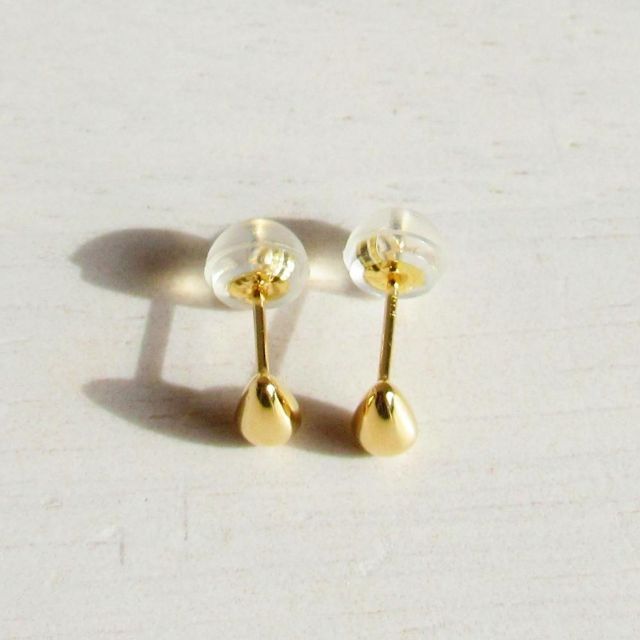 18K ピアス 刻印 刻印あり 18KYG 18金 ドロップ S