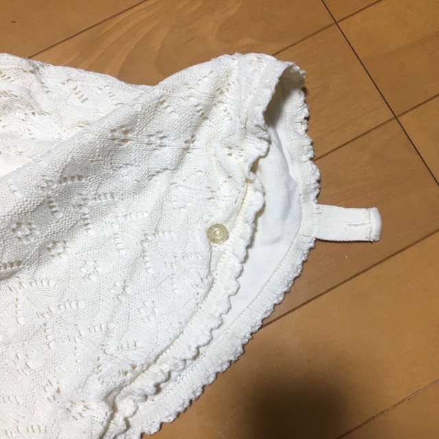 フード付きコットンニットポンチョ キッズ/ベビー/マタニティのキッズ服女の子用(90cm~)(ジャケット/上着)の商品写真