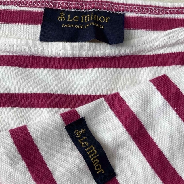 Le Minor(ルミノア)のLe minor ボーダーTシャツ　ピンク レディースのトップス(カットソー(長袖/七分))の商品写真