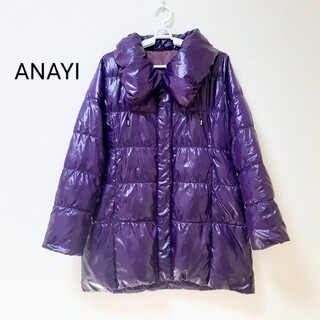 アナイ(ANAYI)のANAYI　アナイ　ダウン　コート　ジャケット　パープル　紫　サイズ36(ダウンコート)
