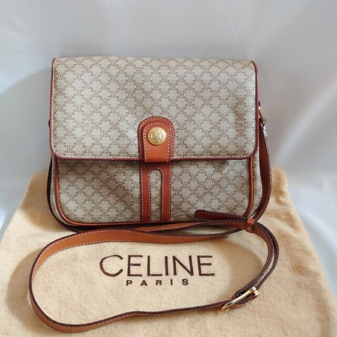 美品 CELINE マカダム柄 ショルダーバッグ