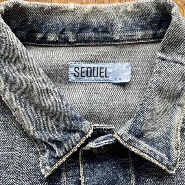 SEQUEL(シークエル)の20AW  SEQUEL ダメージ加工 デニムジャケット Mサイズ メンズのジャケット/アウター(Gジャン/デニムジャケット)の商品写真