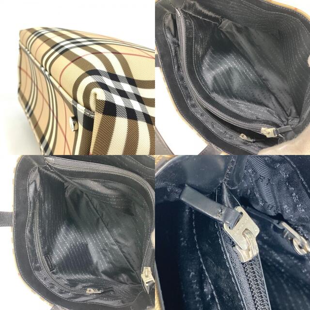 BURBERRY(バーバリー)のバーバリー BURBERRY チェック柄 ハンドバッグ トートバッグ PVC/レザー ベージュ レディースのバッグ(トートバッグ)の商品写真