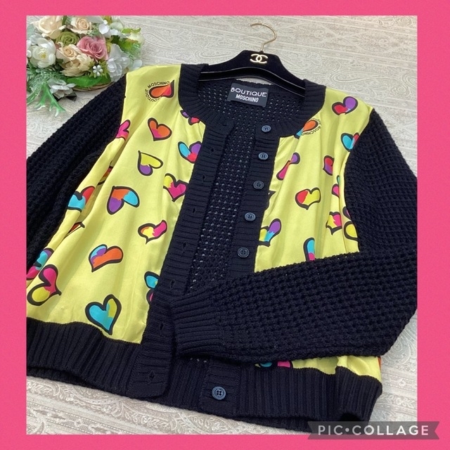 MOSCHINO(モスキーノ)の💓　BOUTIQUE MOSCHINO  モスキーノ　カーディガン　ブラック レディースのトップス(カーディガン)の商品写真