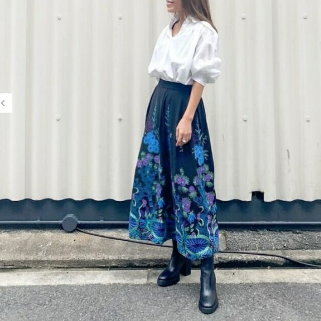 スカート グレースコンチネンタル ラメ刺繍タックスカート 11550円 新