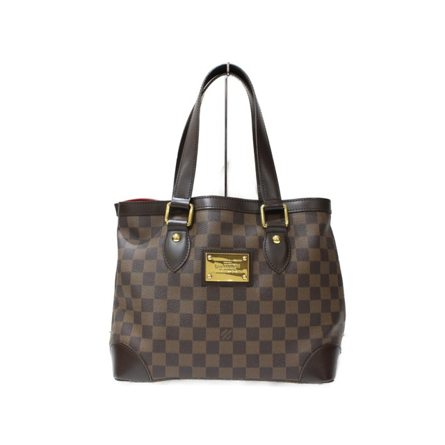 【布袋あり】LOUIS VUITTON　ルイヴィトン　ハムステッドPM　N51205　トートバッグ　ダミエ・エベヌ　ブラウン系　レディース　ギフト　プレゼント包装可【中古】松前R56号店