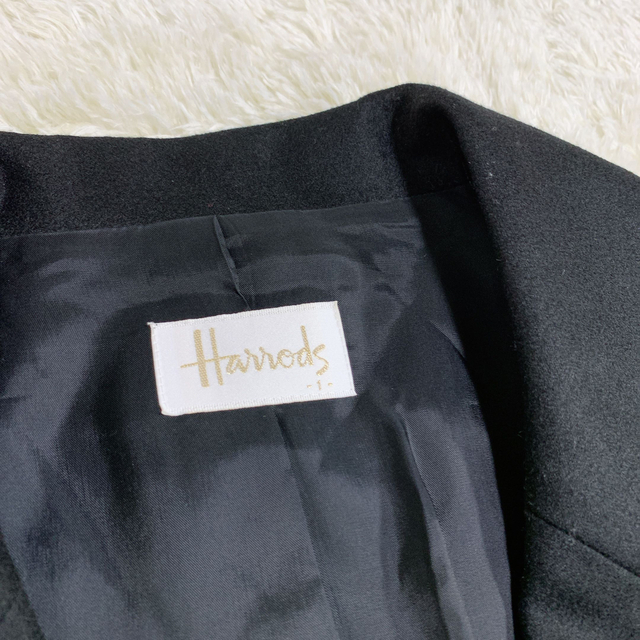 Harrods(ハロッズ)のHarrods ハロッズ テーラードジャケット ウール カシミヤ ブラック 1 レディースのジャケット/アウター(テーラードジャケット)の商品写真