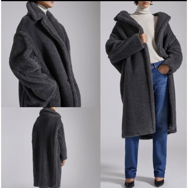 Max Mara(マックスマーラ)のテディベアコート　グレー レディースのジャケット/アウター(ロングコート)の商品写真