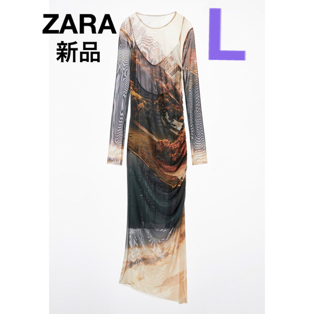 ZARA✳︎新品✳︎プリントチュールワンピース