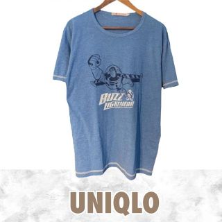 ユニクロ(UNIQLO)のUNIQLO 半袖 Tシャツ カットソー ブルー バズ トイストーリー【XL】(Tシャツ(半袖/袖なし))